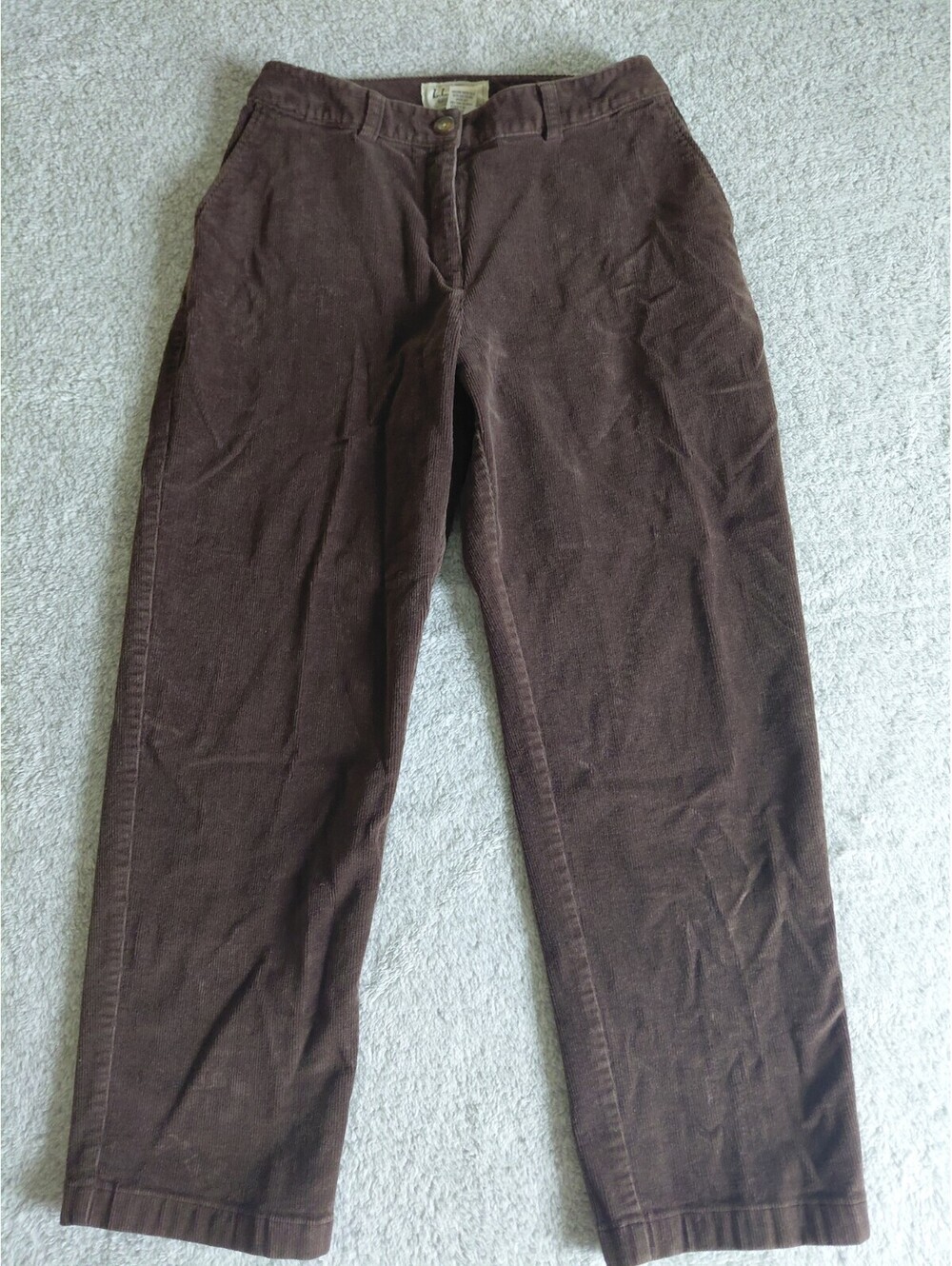 LL Bean Womens Corduroy Pants Size 6 Petites Curvy Brown Classic Fit Stretch